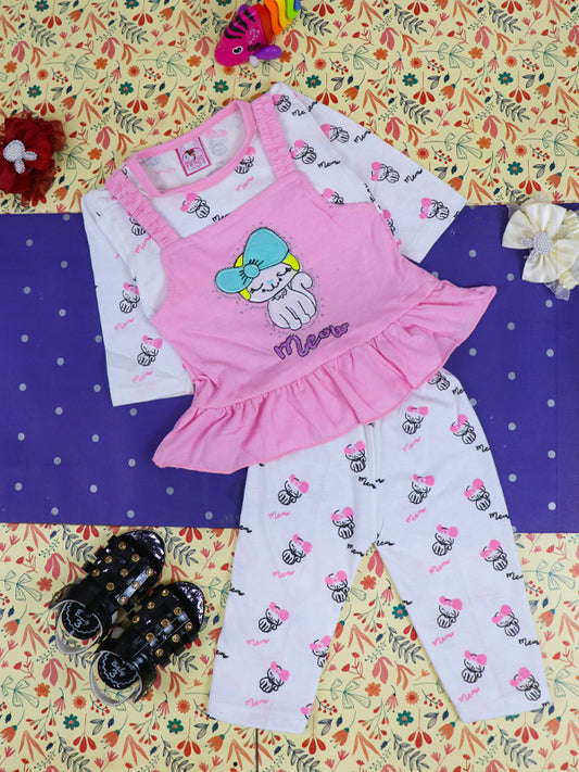 3Mth - 9Mth Meow Pink Baby Suit For Newborn NBS120