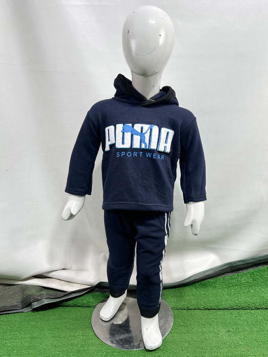 2Yr - 5Yrs Fleece PU Navy Blue Suit For Kids SH BS546