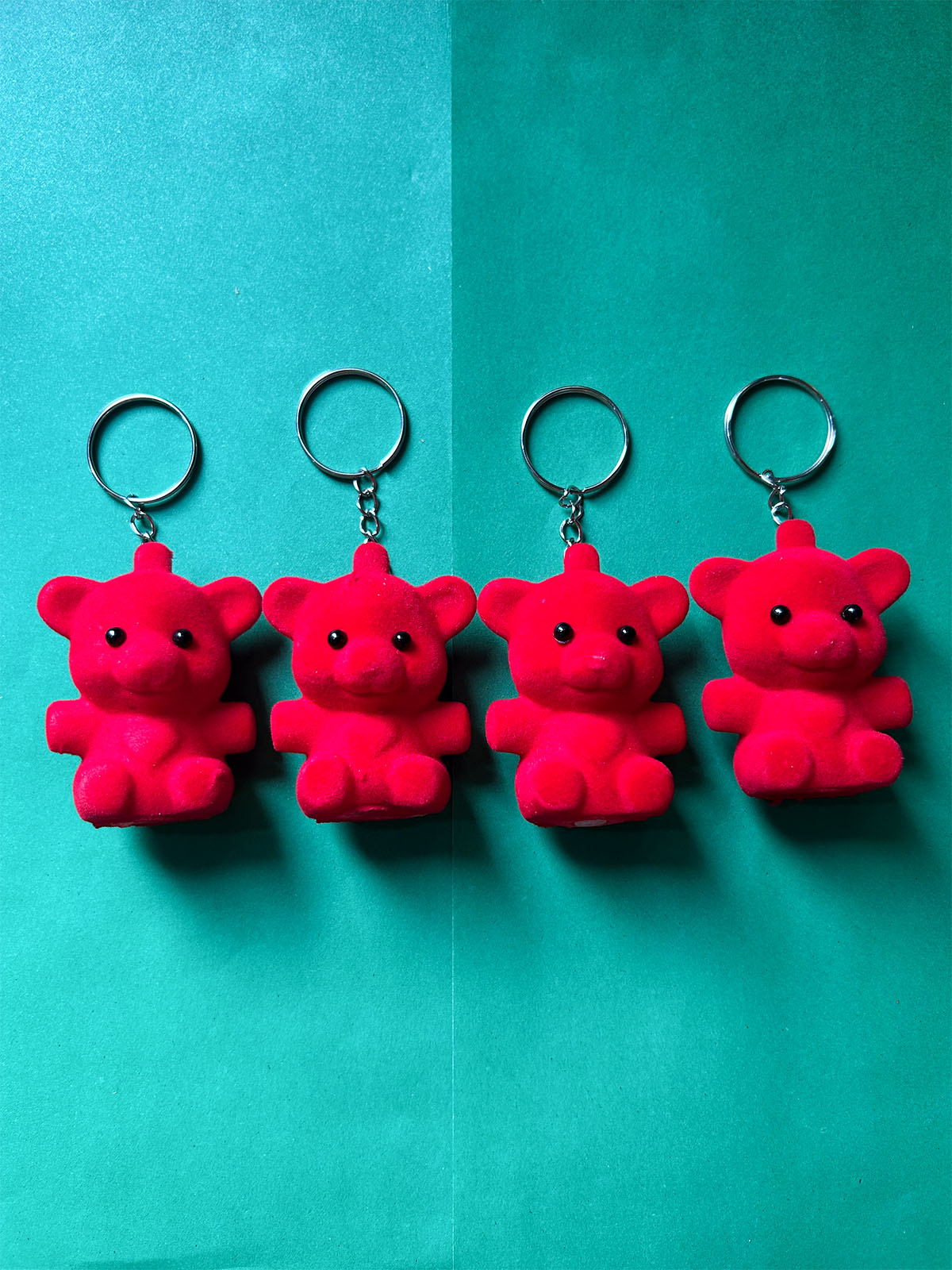 KC35 Pack of 4 Red Teddy Key Chain