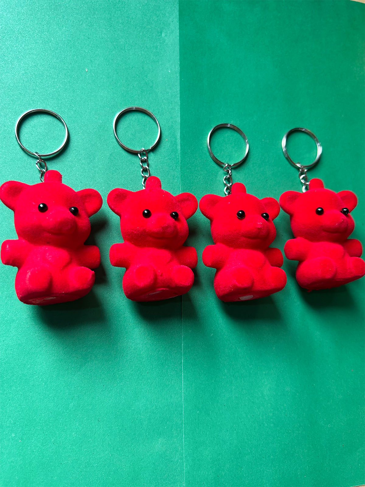 KC35 Pack of 4 Red Teddy Key Chain