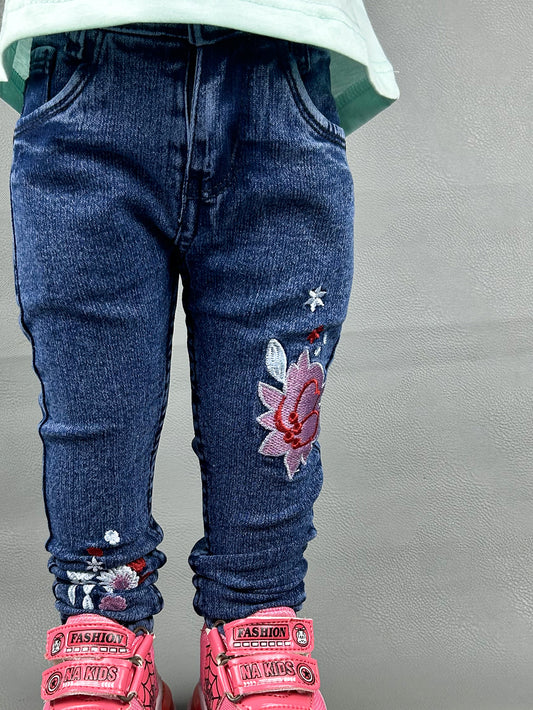 3Yrs - 13Yrs Blue Stretchable Denim Jeans For Girls GJ06