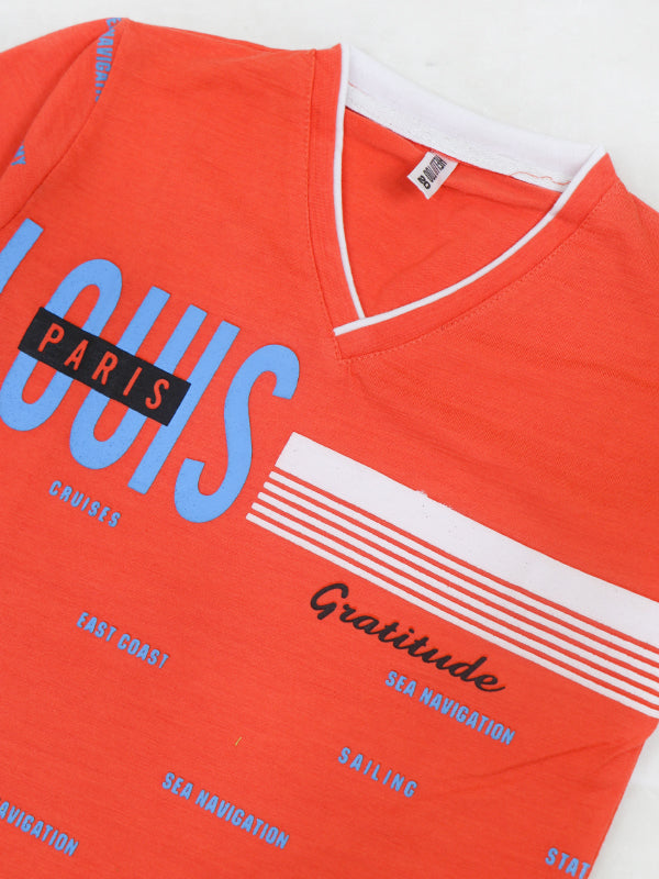 BTS06 Hello Too Boys T-Shirt 4Yrs - 8Yrs Gratitude Orange