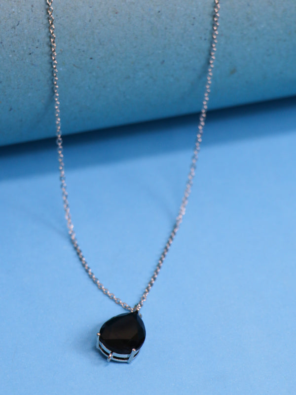 Black Water Drop Pendant Fashion Necklace