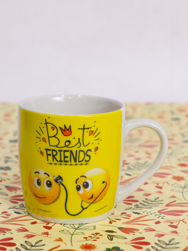 Yellow Friends Coffee Cup with Spoon & Lid Set