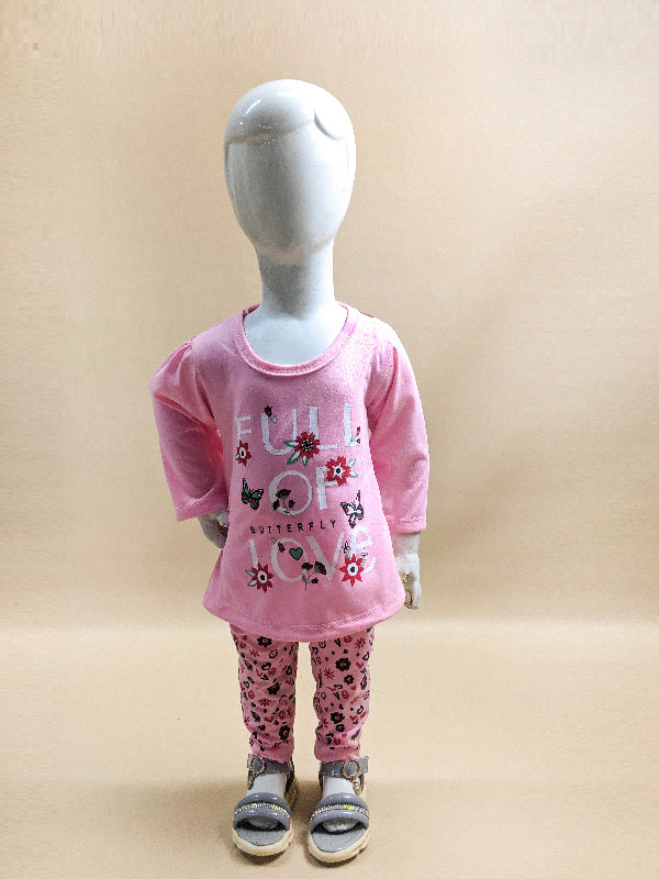 1Yr - 4Yrs Love Light Pink Suit For Girls RG GS74