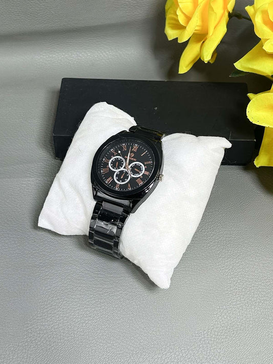 Black Stainless Steel Watch For Men MW155