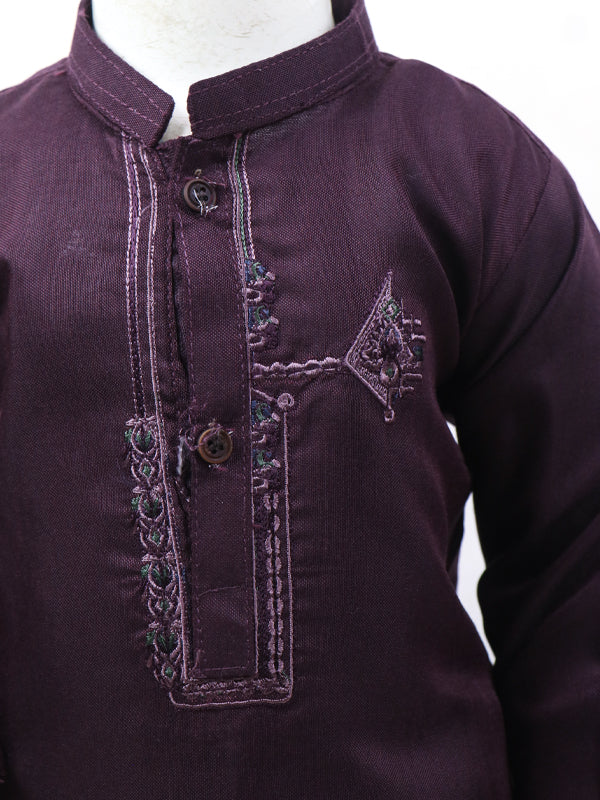 BKS25 IQ Boys Shalwar Kameez Suit 2Yrs - 14Yrs Dark Purple