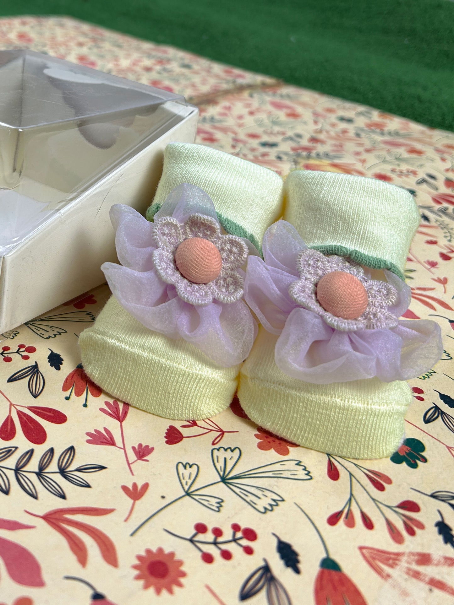 Floral Booties For Newborn NB10