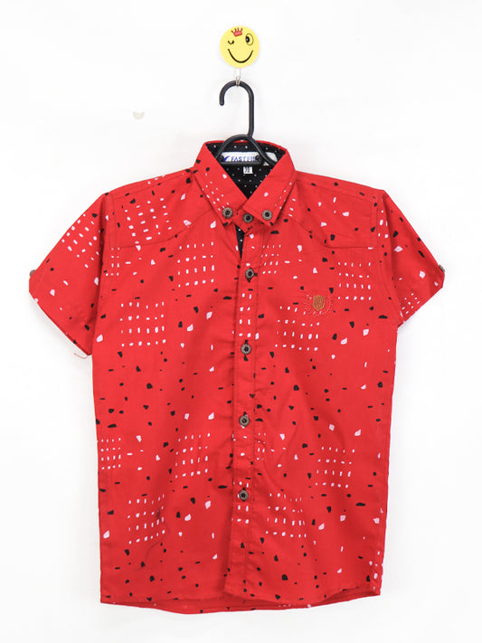 MG Boys Casual Shirt 5Yrs - 10Yrs Printed Red