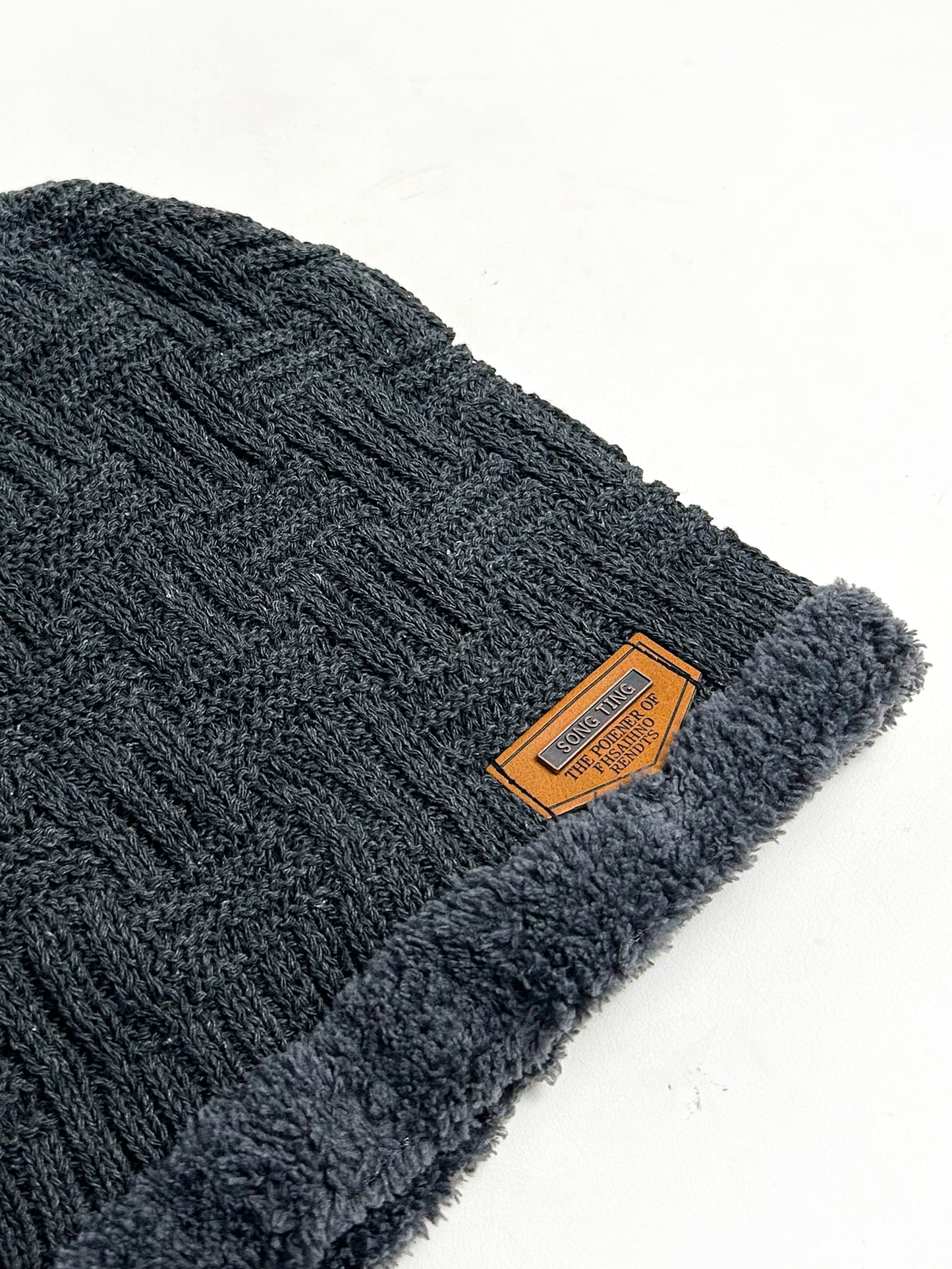 Dark Grey Multidesign Beanie Winter Cap For Men BWC03