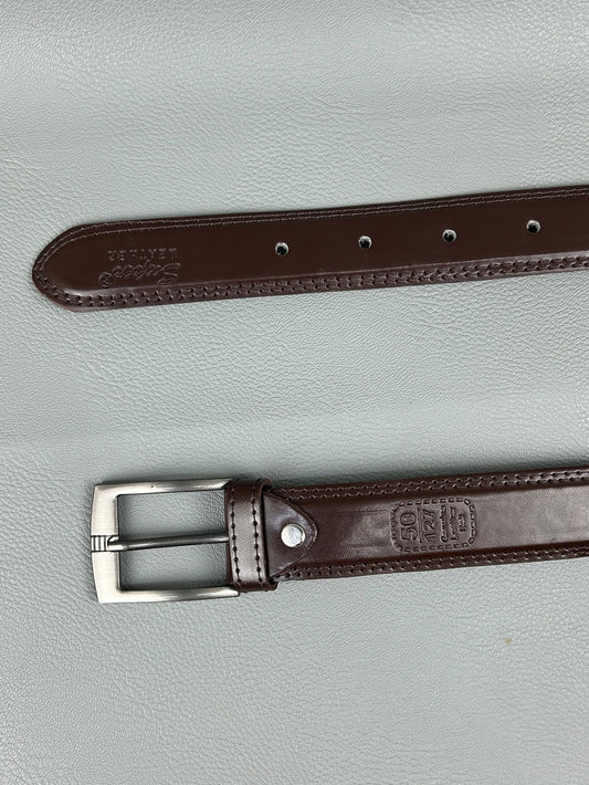 Dark Brown Faux Leather Belt For Men MB28