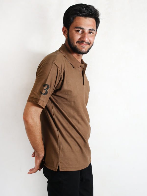MTS60 AM Men's Polo T-Shirt Light Brown