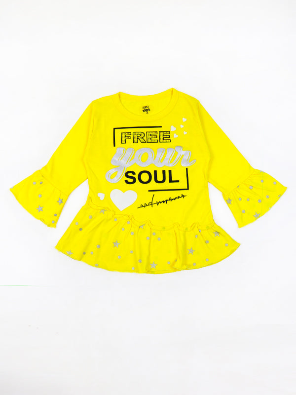 GTS08 SK Full Sleeves Girls T-Shirt 1Yr - 4Yrs Soul Yellow