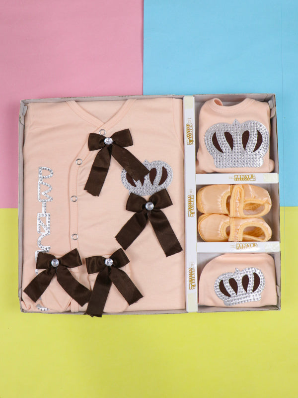 NBGS40 HG Newborn 5Pcs Gift Set 0Mth - 3Mth Princess Light Peach