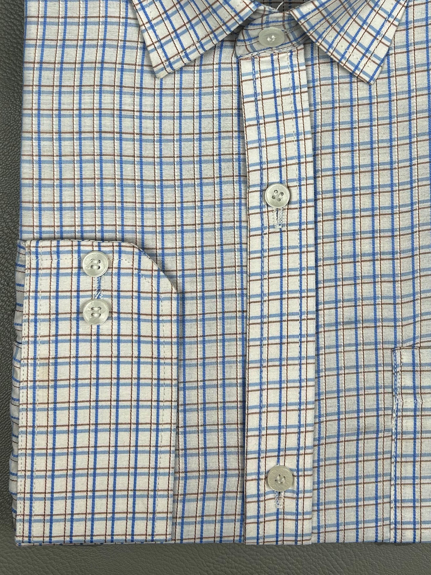 Blue Checks Formal Dress Shirt For Men MFS186