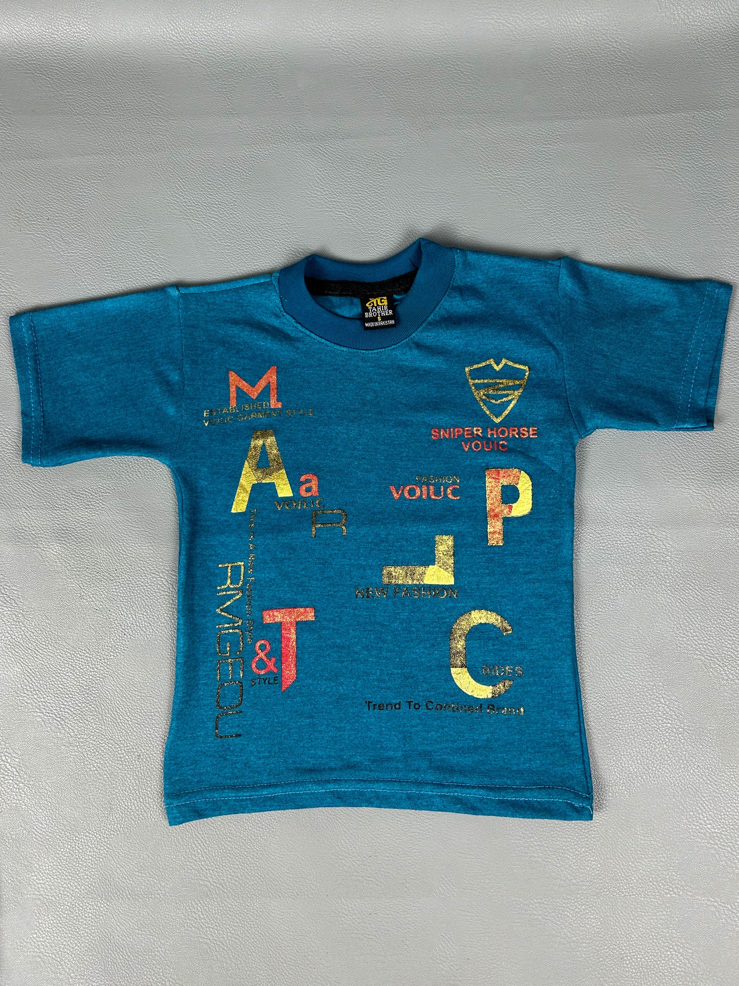 3Yrs - 8Yrs Fashion Teal Blue T-Shirt For Boys TB BTS59