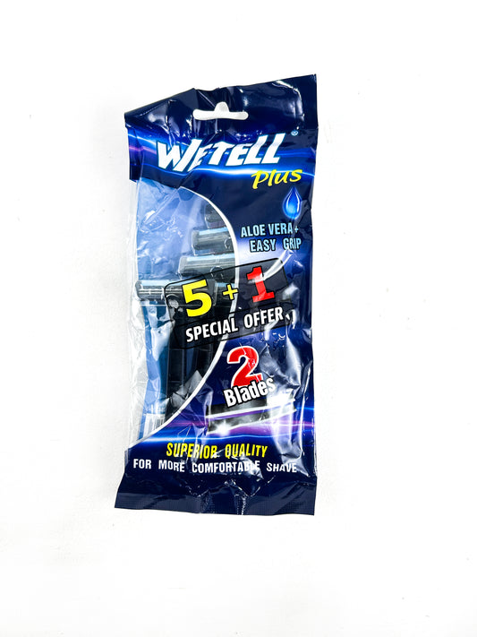 Pack Of 6 Wtell Twin Blade Razor Disposable