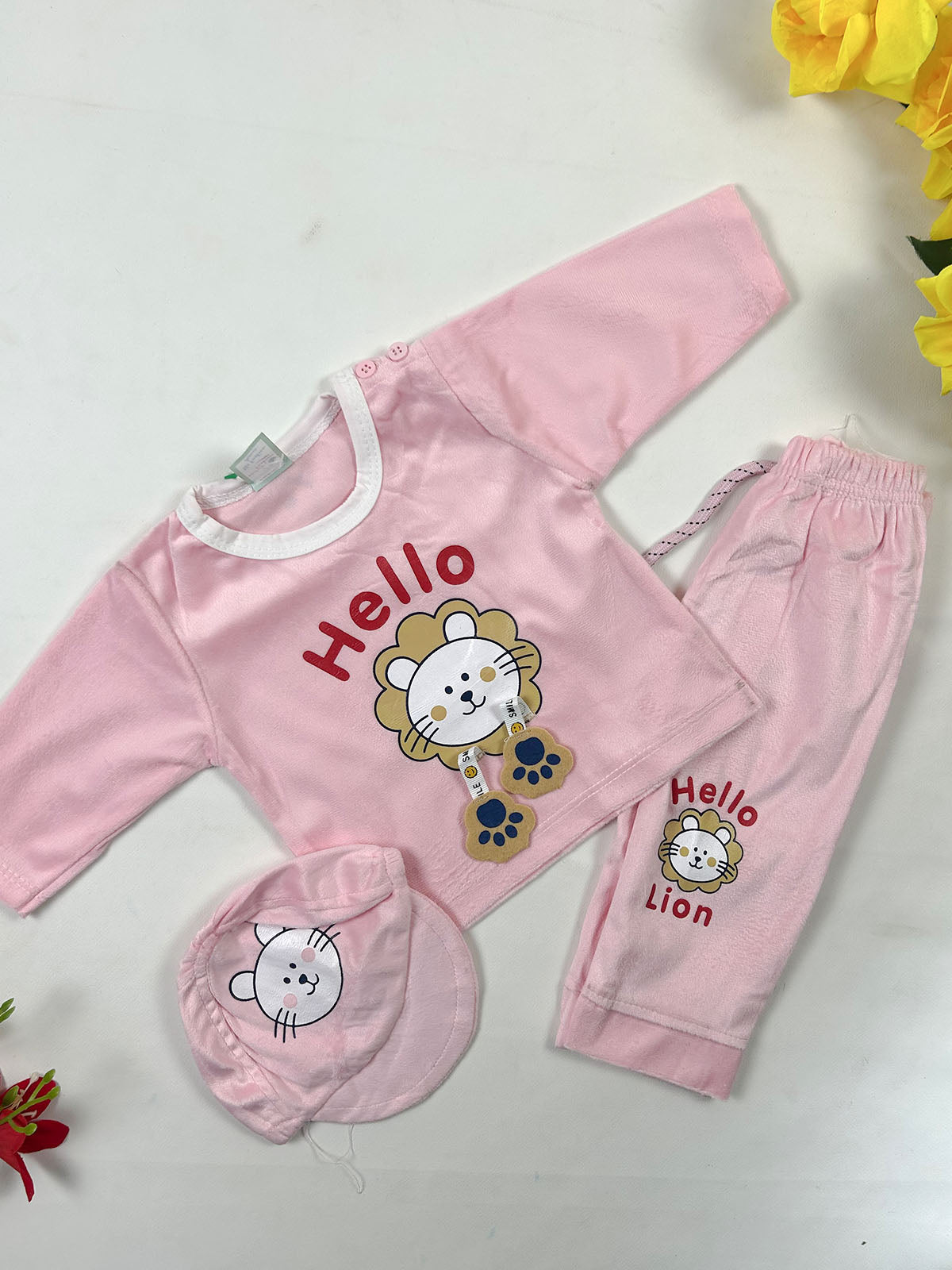 0Mth - 3Mth Light Pink Hello Baba Suit For Newborn NBS828