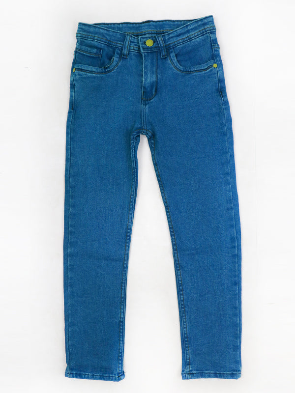 BJ05 SI Boys Stretchable Denim Jeans 12Yrs - 16Yrs Blue