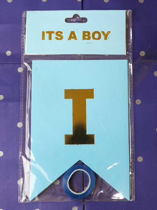 Pack Of 7 Its A Boy Blue Baby Shower Decoration Banner BP24