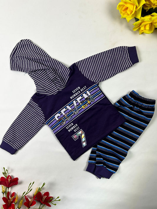 3Mth - 9Mth Blue 7 Baba Suit For Newborn NBS820