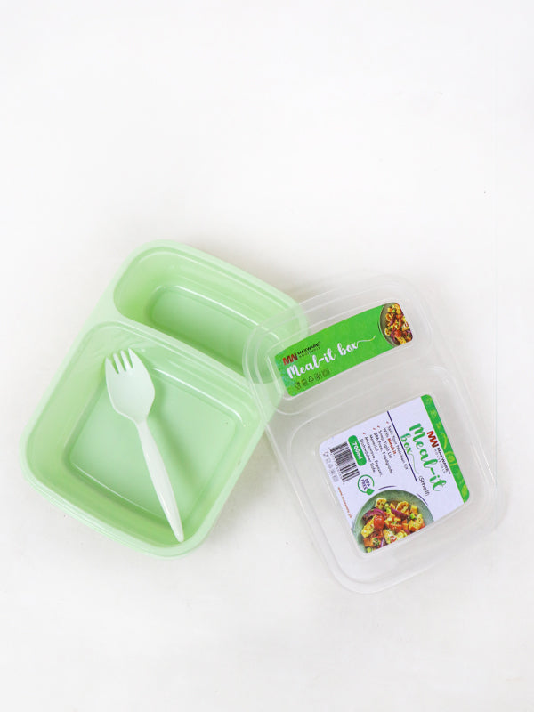 Plastic Lunch Box Small 2 Portions Multicolor