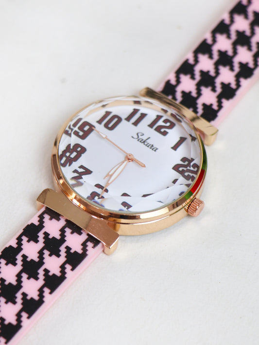 Stylish Sakura Wrist Watch for Women Pink