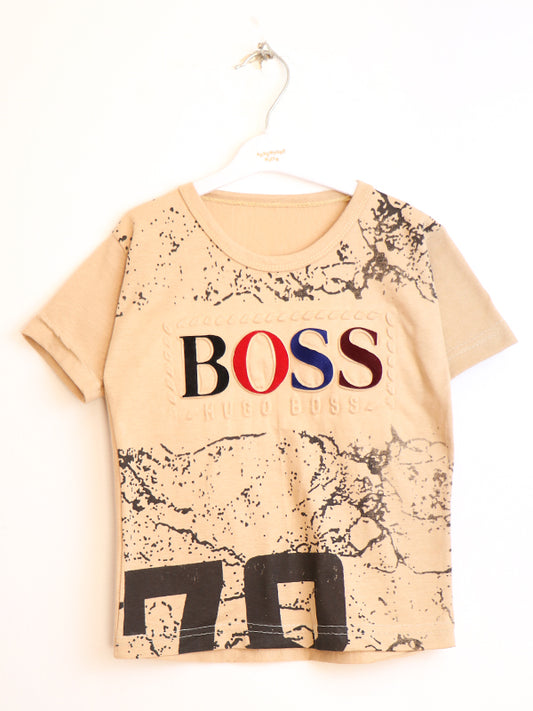 TB01 Boy T-Shirt 3 Yrs - 8 Yrs Boss Fawn
