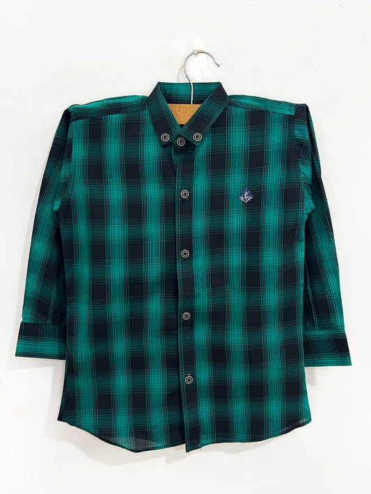 3Yrs - 12Yrs Sea Green Casual Shirt for Boys AZ BCS24