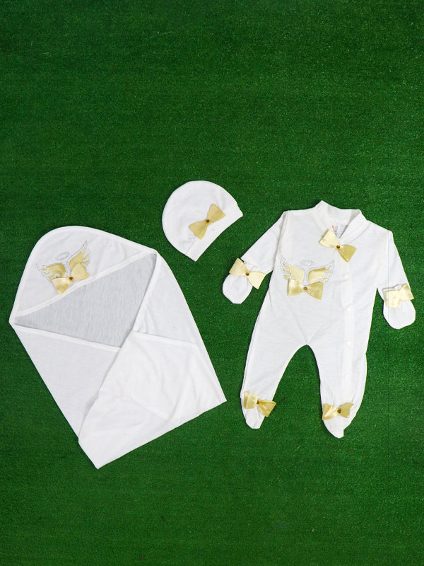 0Mth - 3Mth Bow Golden 5Pcs Gift Set For Newborn NBGS46