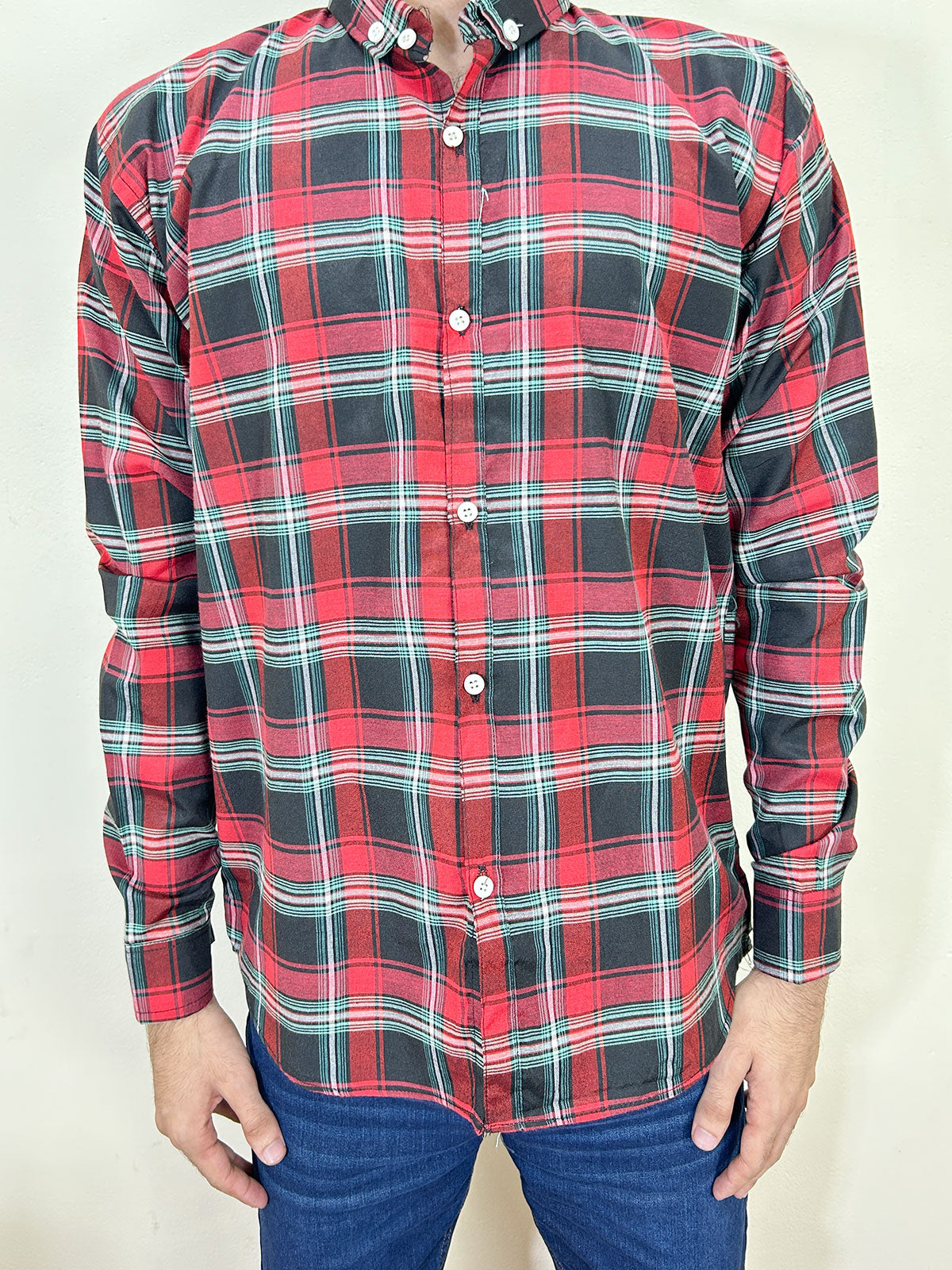 Red Checks Casual Shirt For Men MCS101