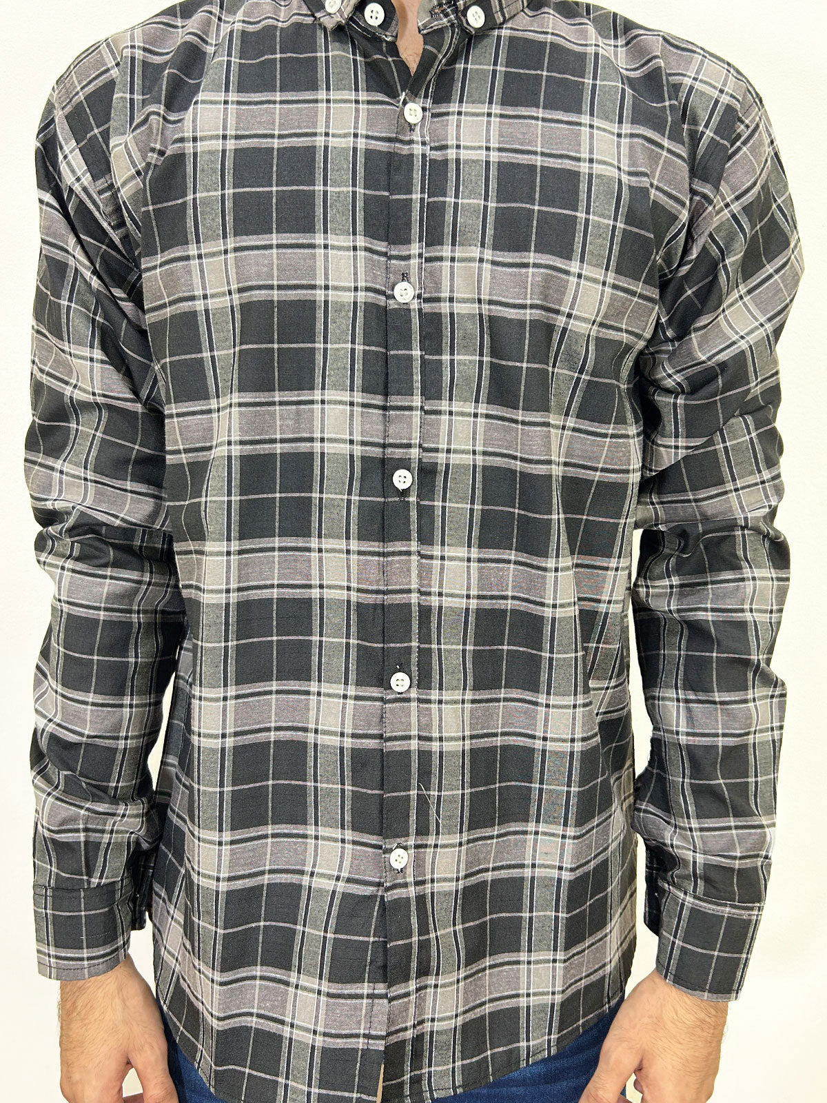 Grey Checks Casual Shirt For Men MCS104