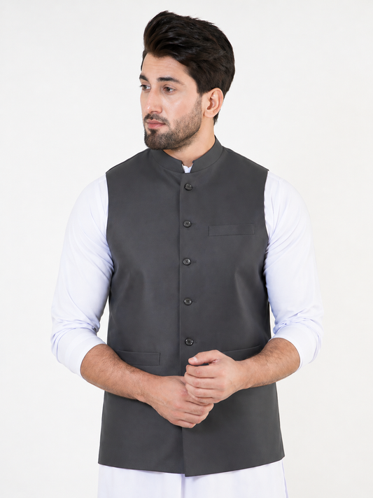 Dark Grey Waistcoat for Men MW11