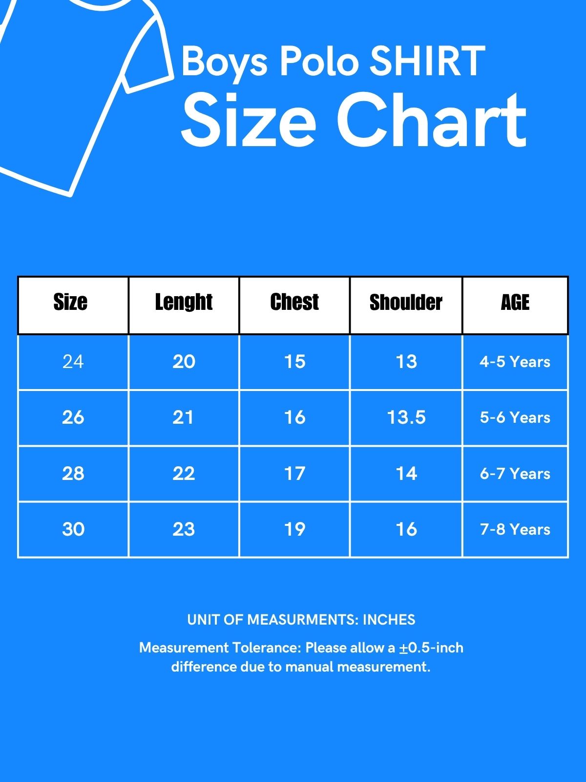 4Yrs - 8Yrs Blue Polo T-Shirt For Boys BTS155