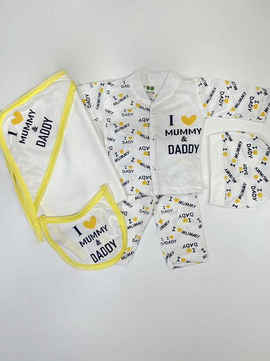0Mth - 3Mth Yellow 5Pcs Gift Set For Newborn HG NBGS270