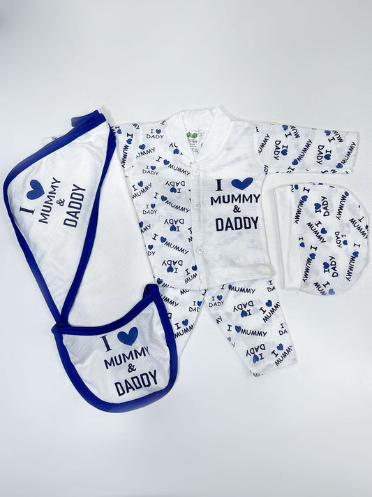 0Mth - 3Mth Blue 5Pcs Gift Set For Newborn HG NBGS271