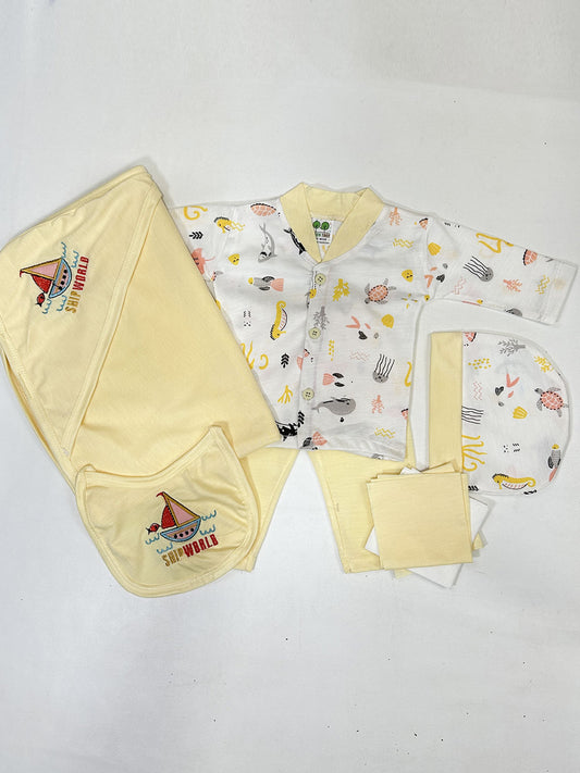 0Mth - 3Mth Yellow 5Pcs Gift Set For Newborn HG NBGS250