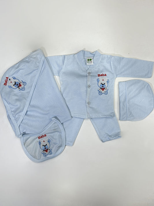 0Mth - 3Mth Blue 5Pcs Gift Set For Newborn HG NBGS262