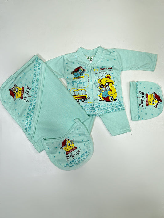 0Mth - 3Mth Green 5Pcs Gift Set For Newborn HG NBGS263