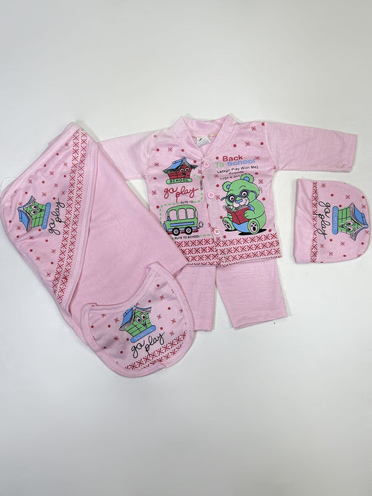 0Mth - 3Mth Pink 5Pcs Gift Set For Newborn HG NBGS264