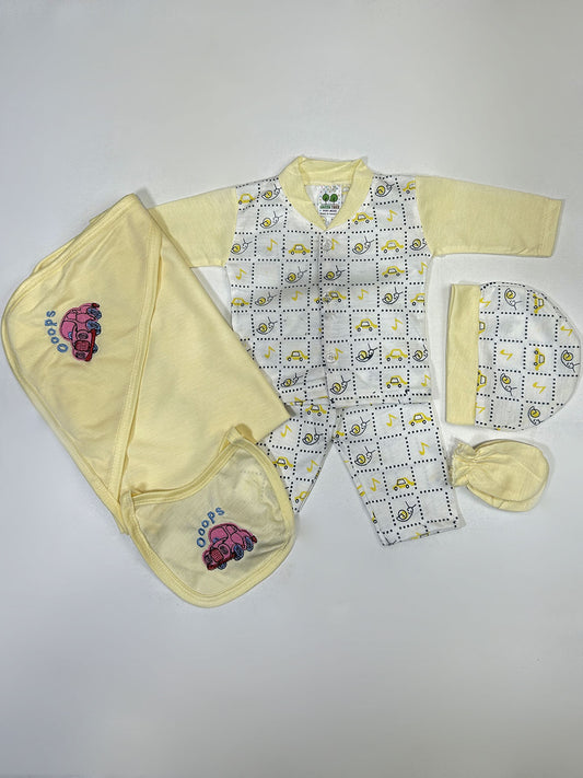 0Mth - 3Mth Yellow 5Pcs Gift Set For Newborn HG NBGS266