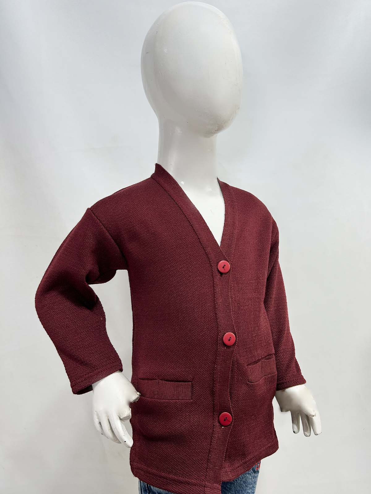 4Yrs - 7Yrs Plain Maroon Sweater For Girls SH GS01
