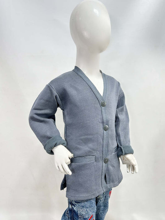 4Yrs - 7Yrs Plain Grey Sweater For Girls SH GS04