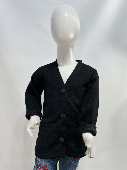 4Yrs - 7Yrs Plain Black Sweater For Girls SH GS05