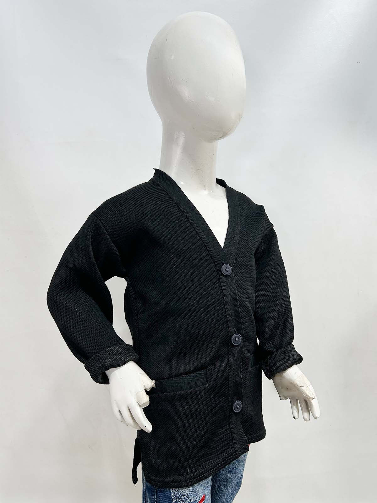 4Yrs - 7Yrs Plain Black Sweater For Girls SH GS05