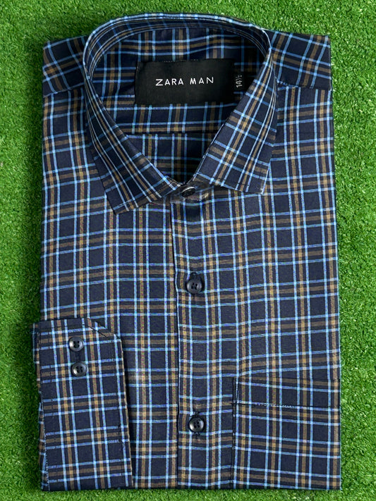Brown Lines Formal Dress Shirt For Men MFS363