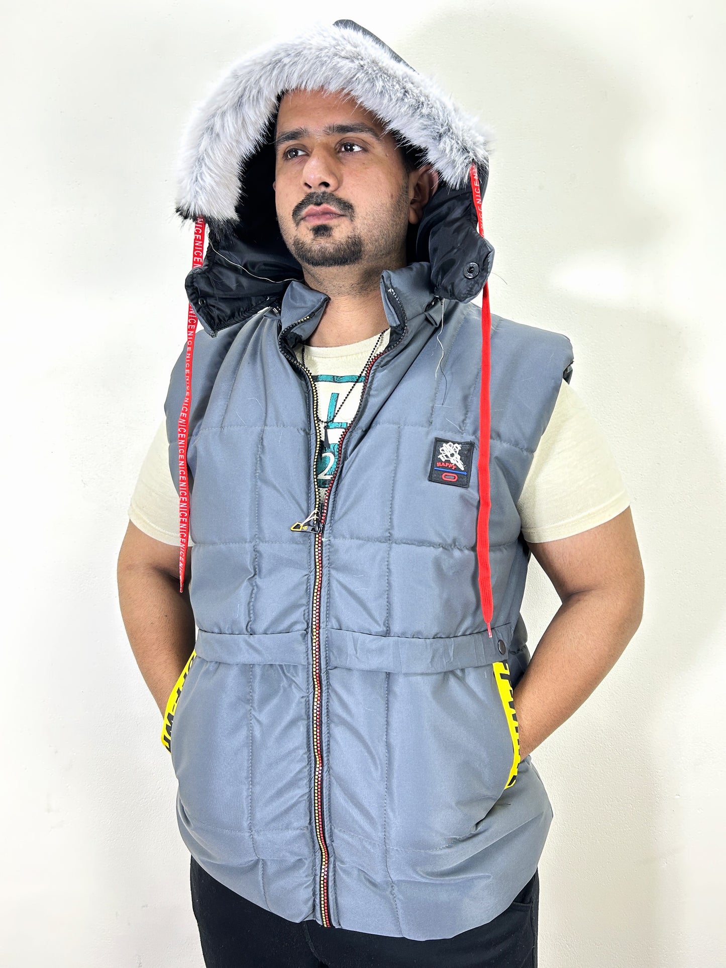 Grey Puffer Jacket For Men MJ21