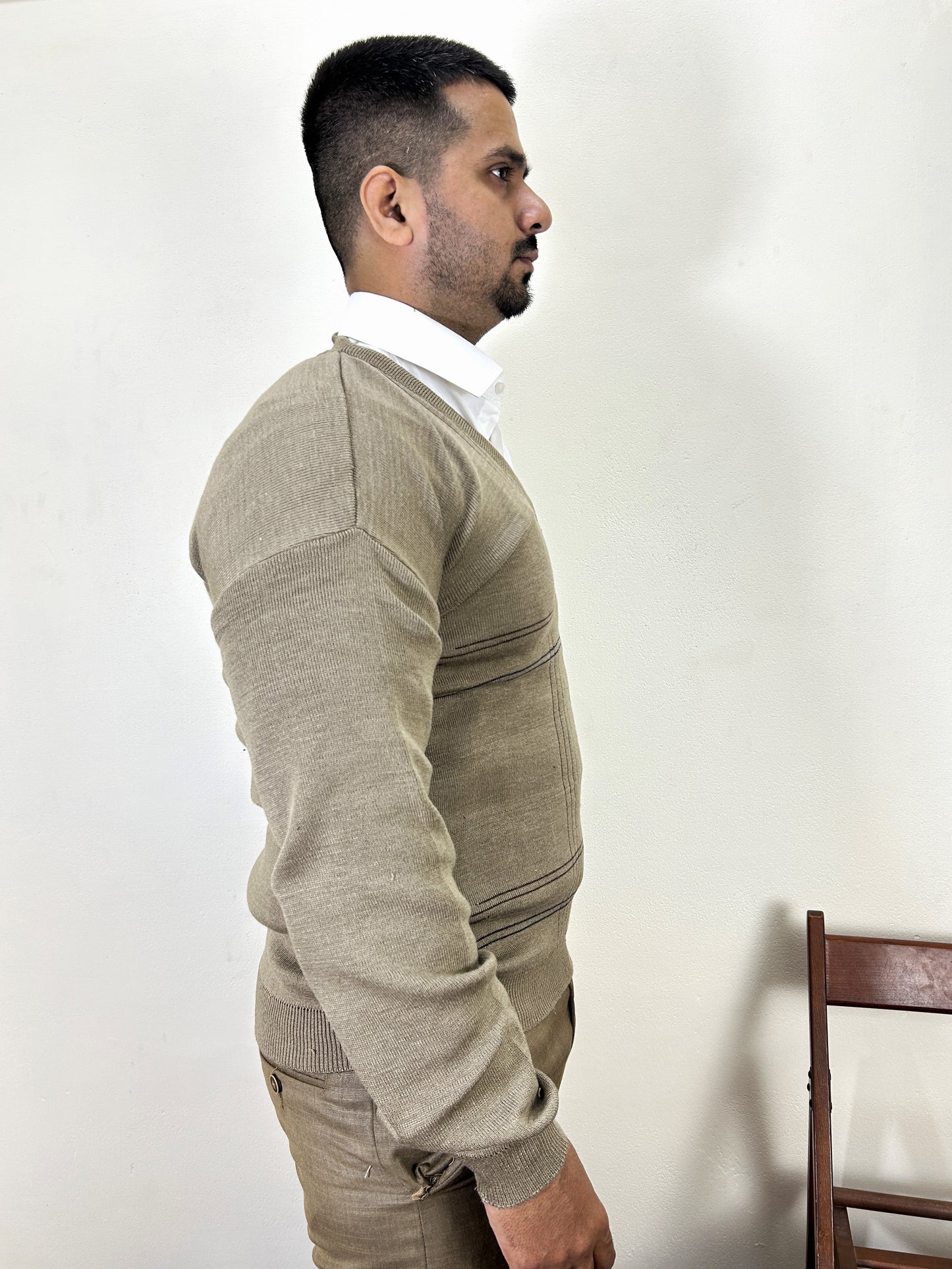 Brown Full Sleeves Sweater for Men MSW65