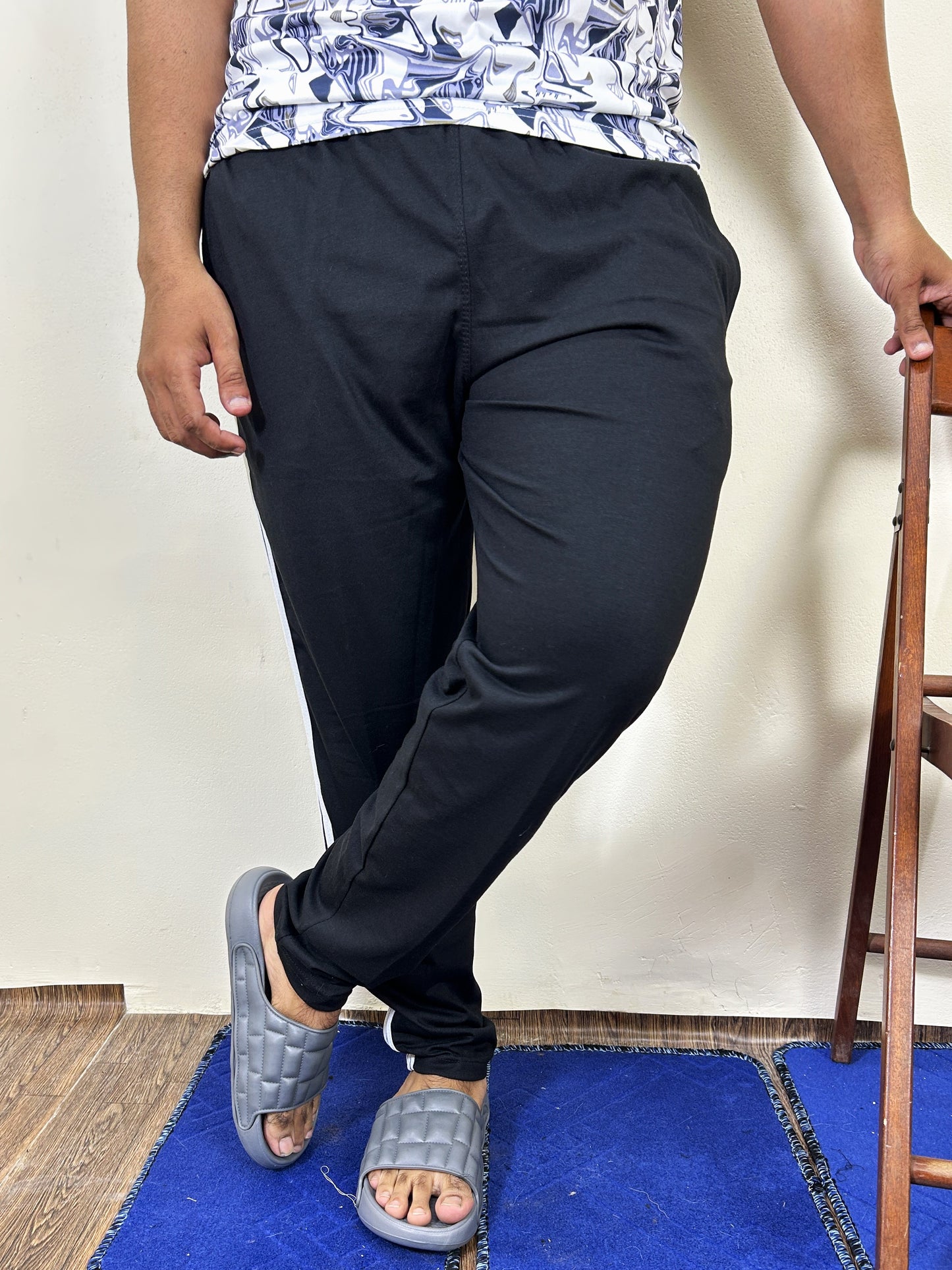 Black Jersey Trousers For Men MZ MT205