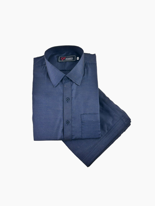 788- 01 Navy Blue Stitched Suit Kameez Shalwar For Men MSK198